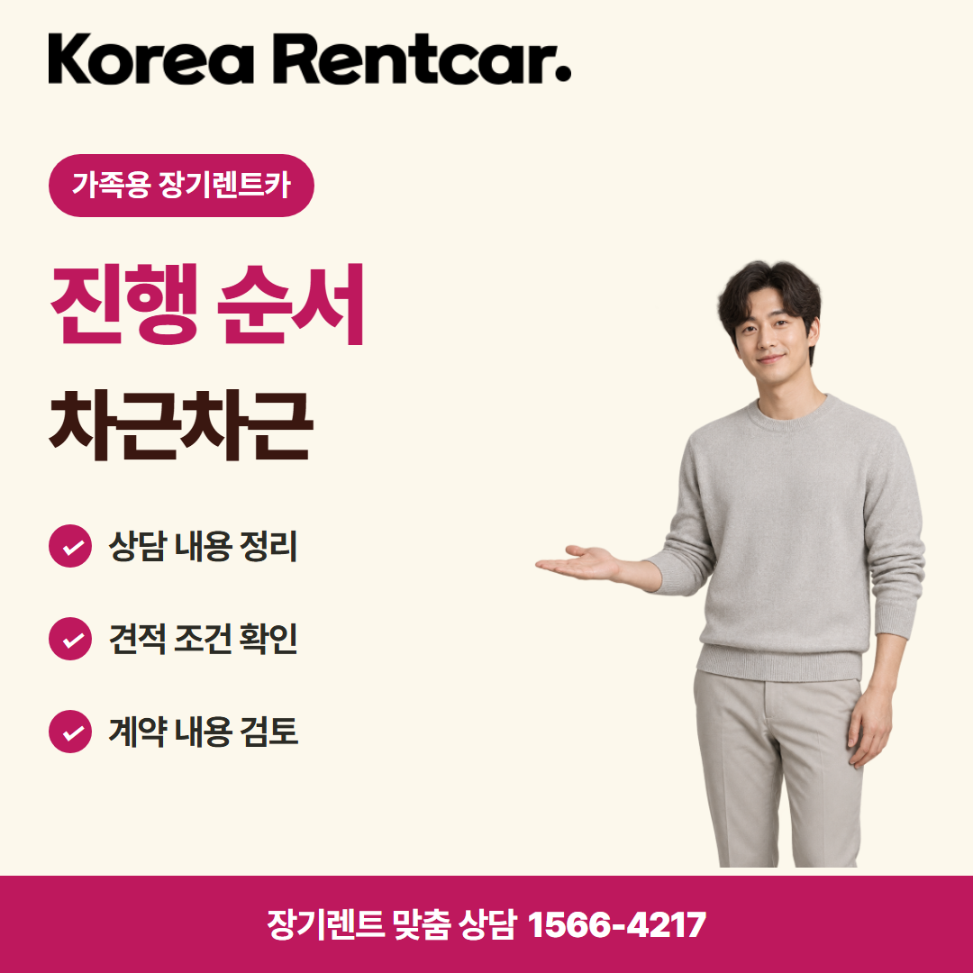 가족용 장기렌트카 · 이용 절차 카드뉴스